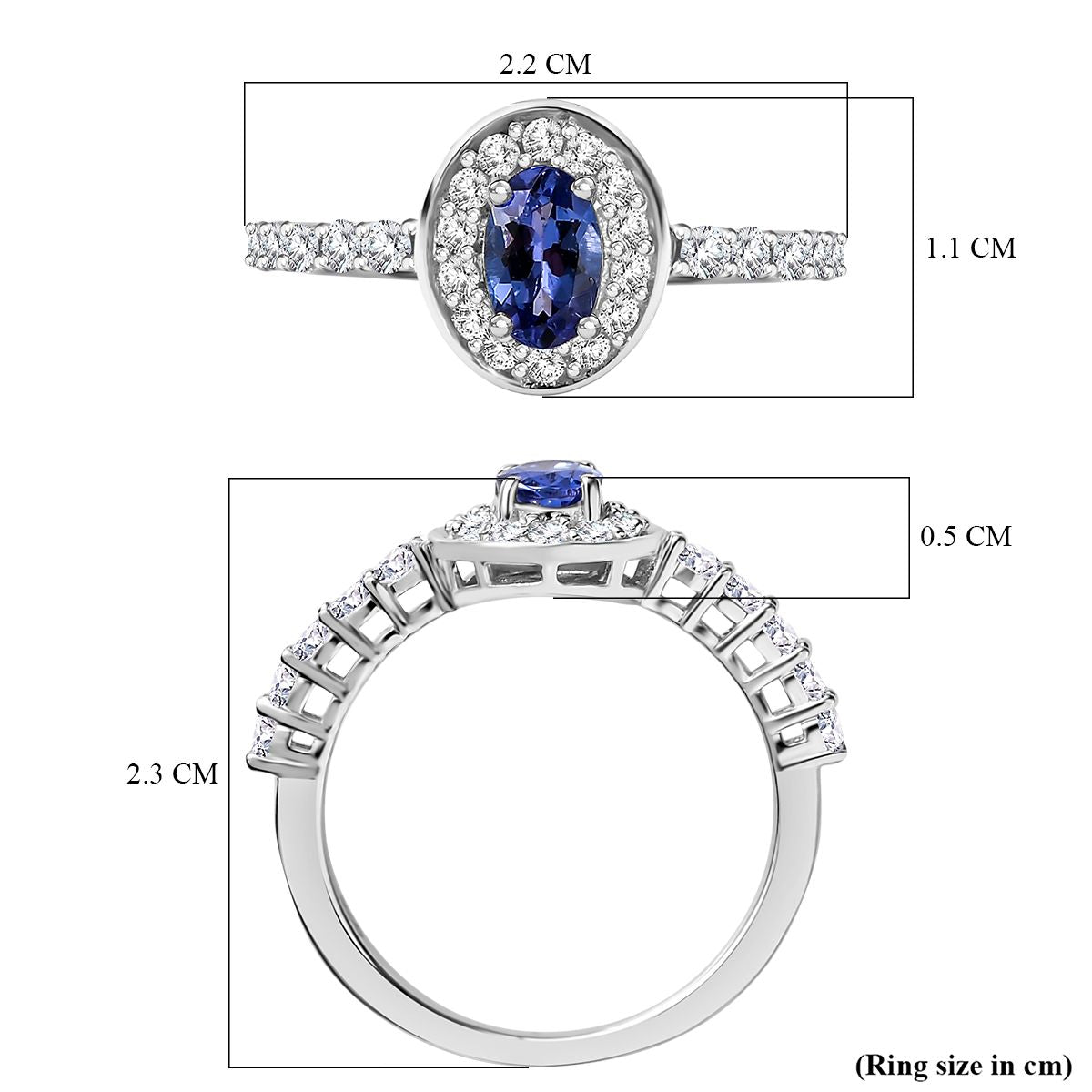 AAA Tanzanite and White Zircon Halo Ring 7844429 6