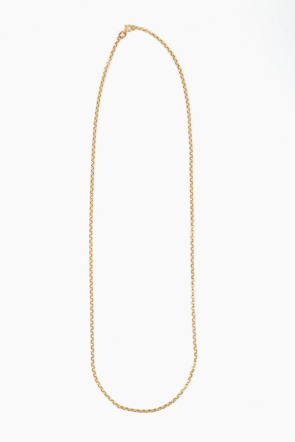 9K Yellow Gold Round Belcher Necklace with Spring Ring Clasp (Size 18)