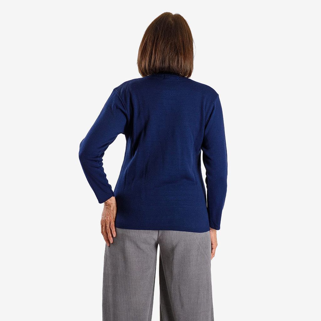 Knit Feather Jumper (Size 20 to 22) - Navy_7844910_2