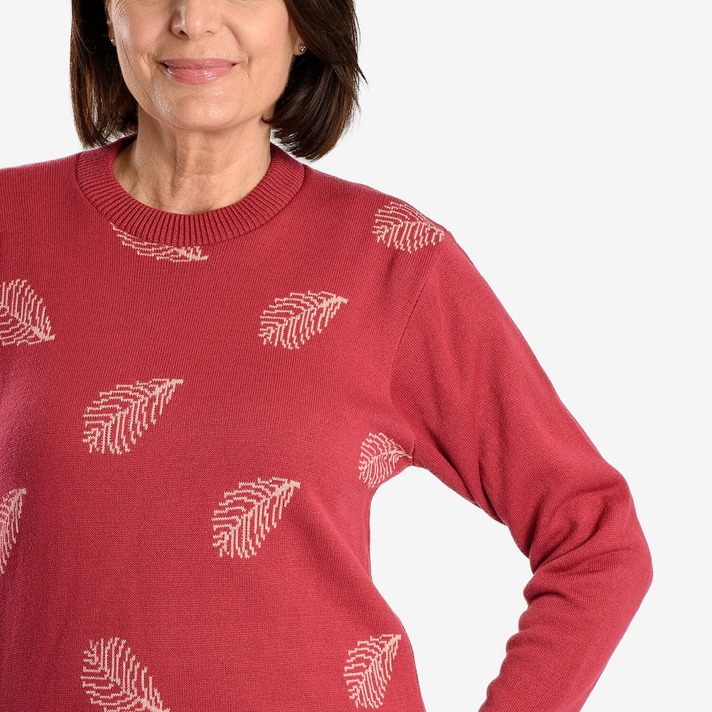 Knit Feather Jumper (Size 16 to18) - Raspberry_7844915_3