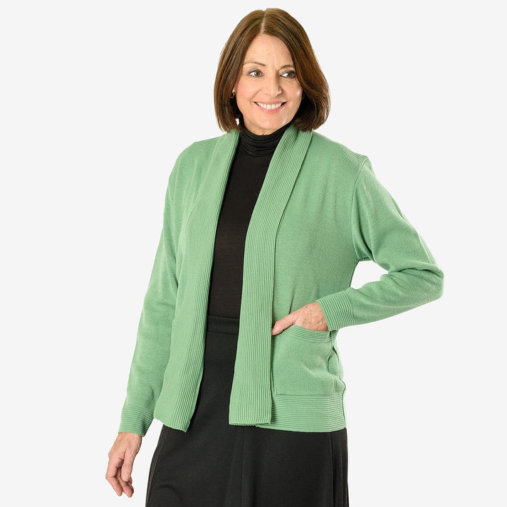 Emma Pure and Natural Knitted Cardigan (Size - M) - Olive 7844929 2