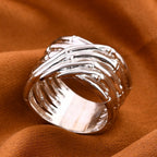 Royal Bali Collection Sterling Silver Bamboo Ring,  Silver Wt. 8 Gms