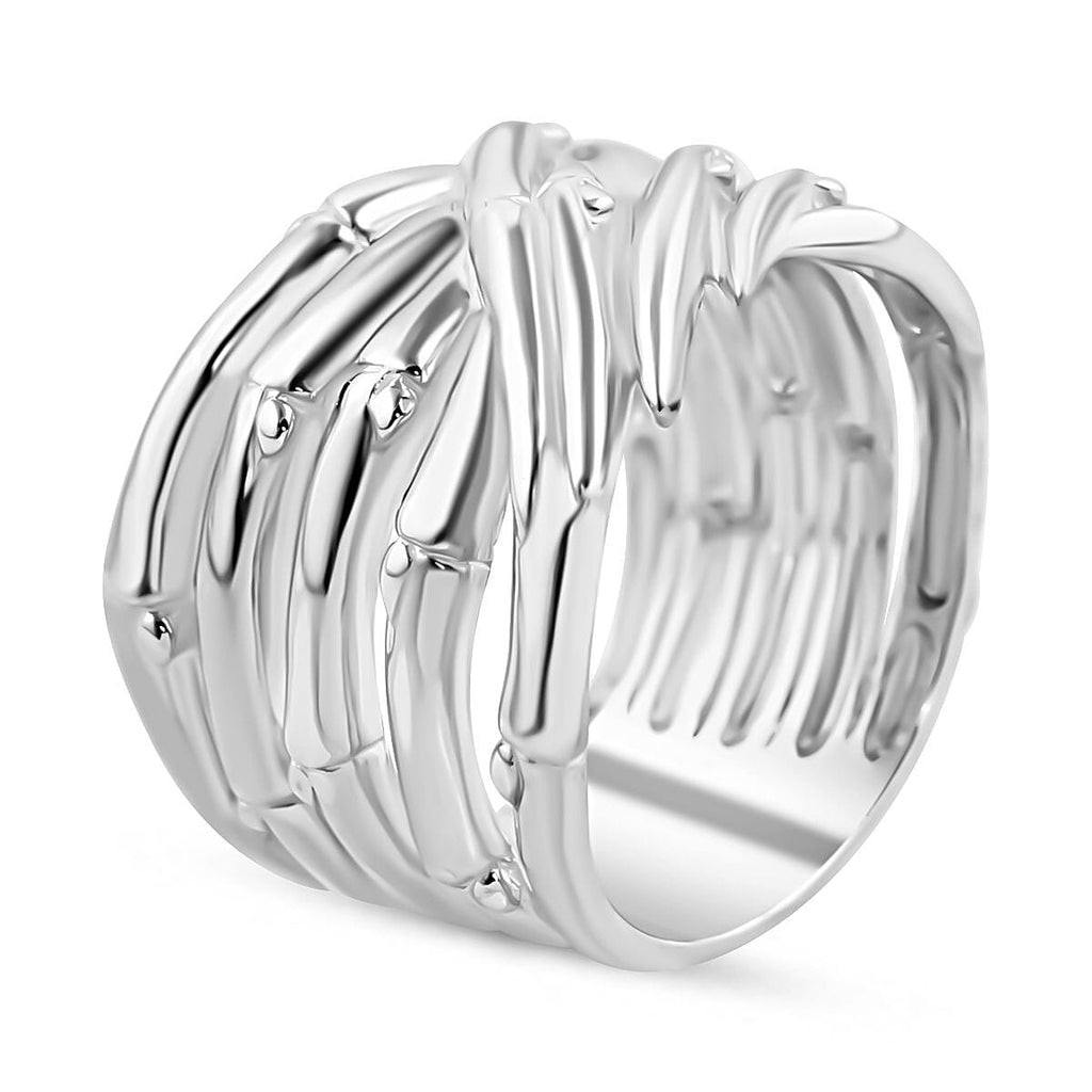 Royal Bali Collection Sterling Silver Bamboo Ring,  Silver Wt. 8 Gms