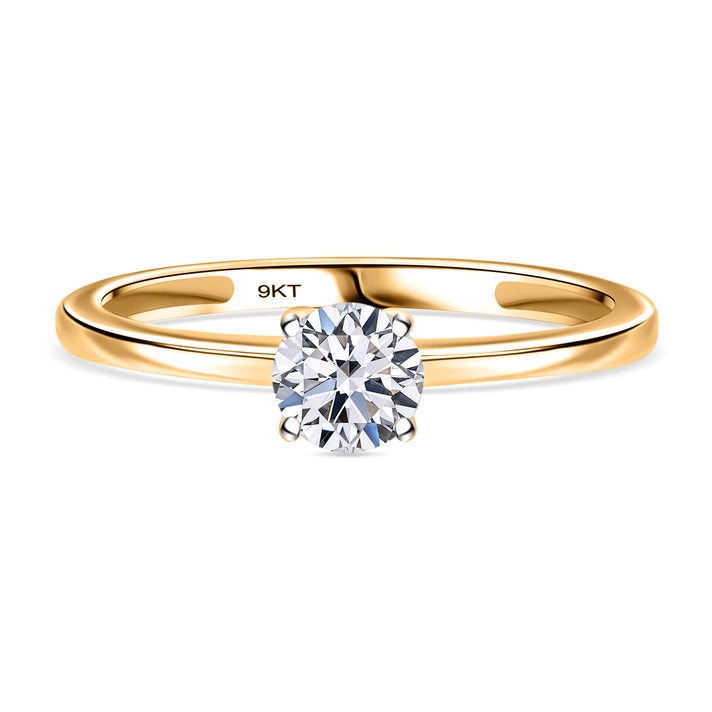 LUXURIANT  0.5 Ct. Lab Grown Diamond Solitaire Ring in 9K Yellow Gold SGL Certified 7845736 1