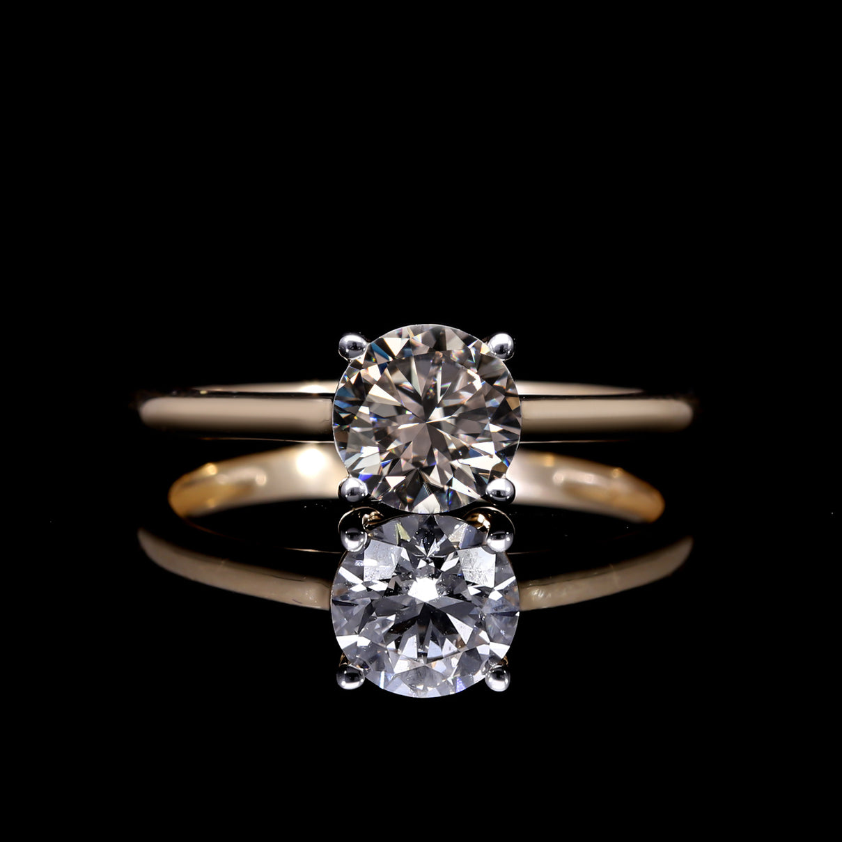 LUXURIANT  0.5 Ct. Lab Grown Diamond Solitaire Ring in 9K Yellow Gold SGL Certified 7845736 2