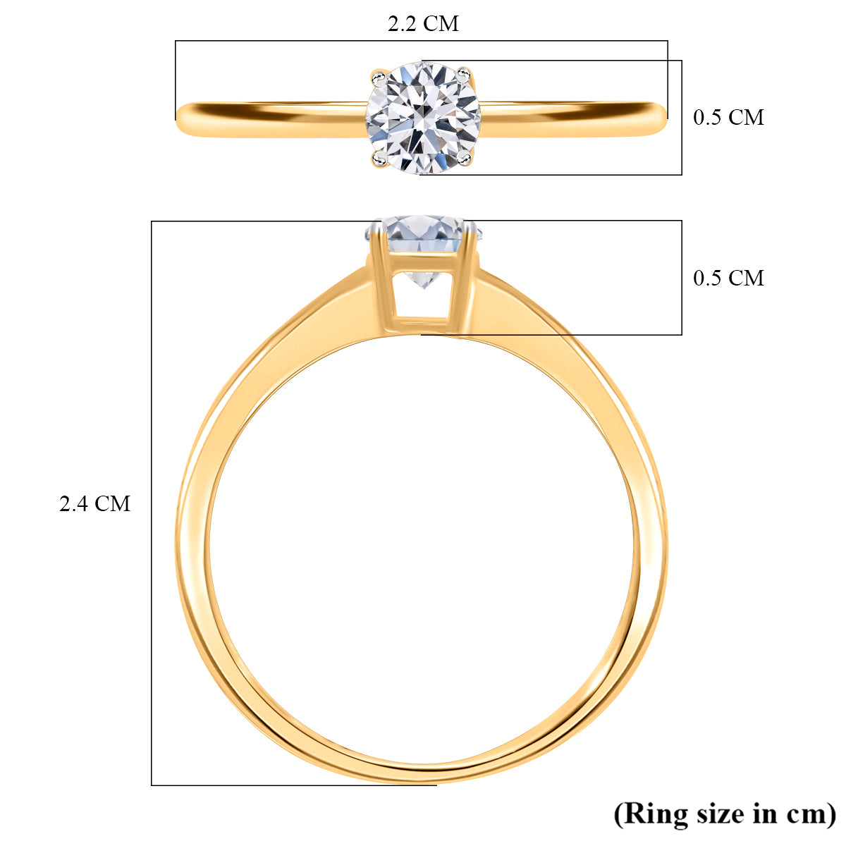 LUXURIANT  0.5 Ct. Lab Grown Diamond Solitaire Ring in 9K Yellow Gold SGL Certified 7845736 6