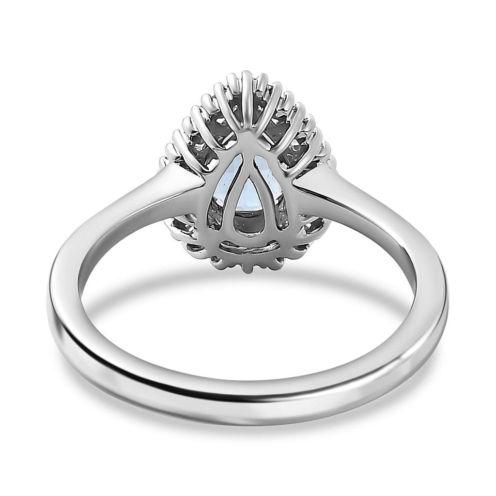 Certified & Appraised RHAPSODY - 950 Platinum AAAA Santa Maria Aquamarine & Diamond (V-S-E-F) Ring 1.00 Ct.