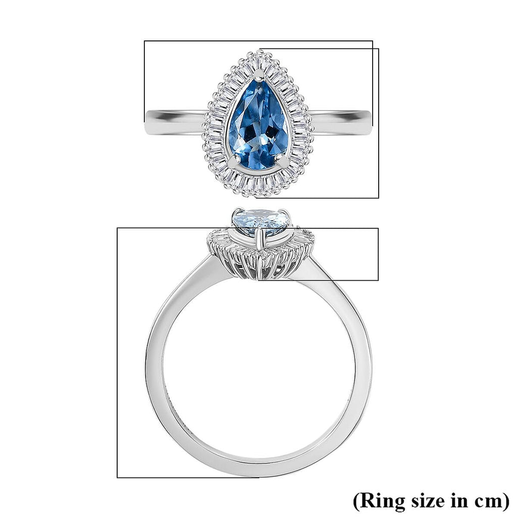 Certified & Appraised RHAPSODY - 950 Platinum AAAA Santa Maria Aquamarine & Diamond (V-S-E-F) Ring 1.00 Ct.