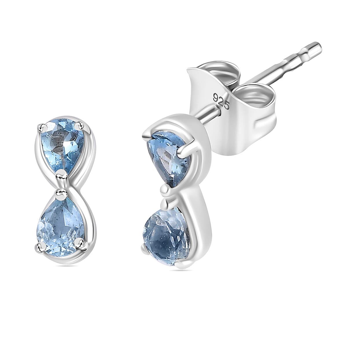 Santamaria Aquamarine Earrings in Rhodium Overlay Sterling Silver 7846391 0