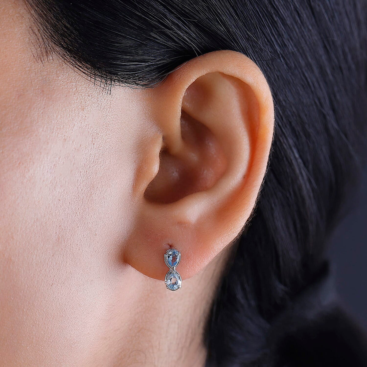 Santamaria Aquamarine Earrings in Rhodium Overlay Sterling Silver 7846391 3