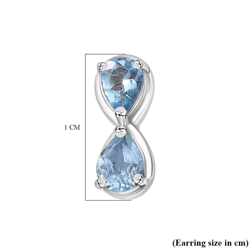 Santamaria Aquamarine Earrings in Rhodium Overlay Sterling Silver