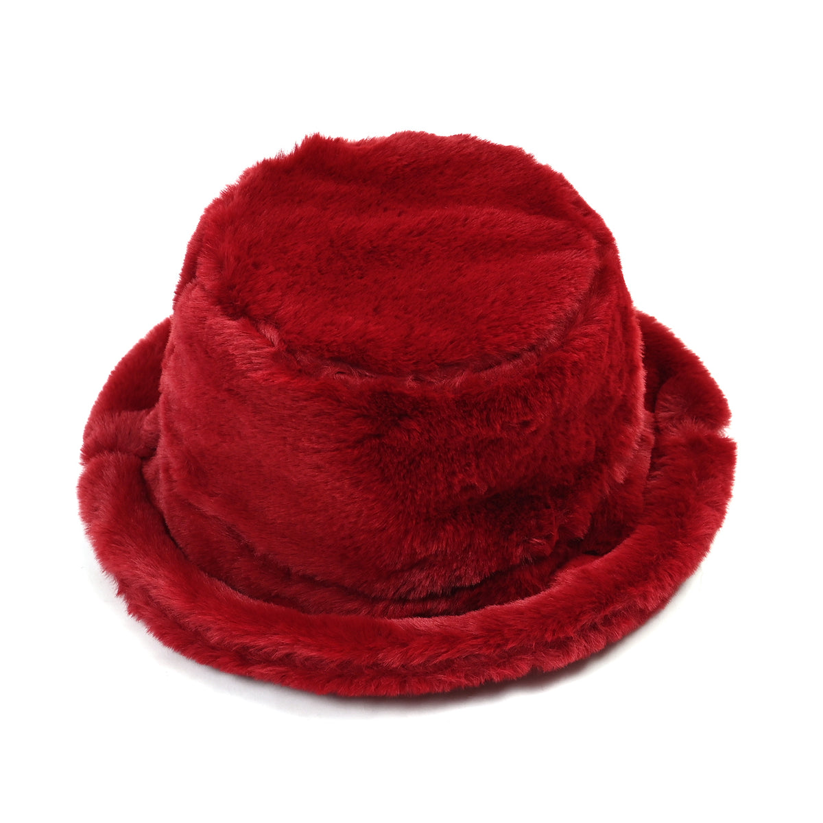 Lightweight and Cozy Faux Fur Bucket Hat (58cm) - Burgundy V32513342 0