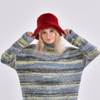 Lightweight and Cozy Faux Fur Bucket Hat (58cm) - Burgundy_7846716_1