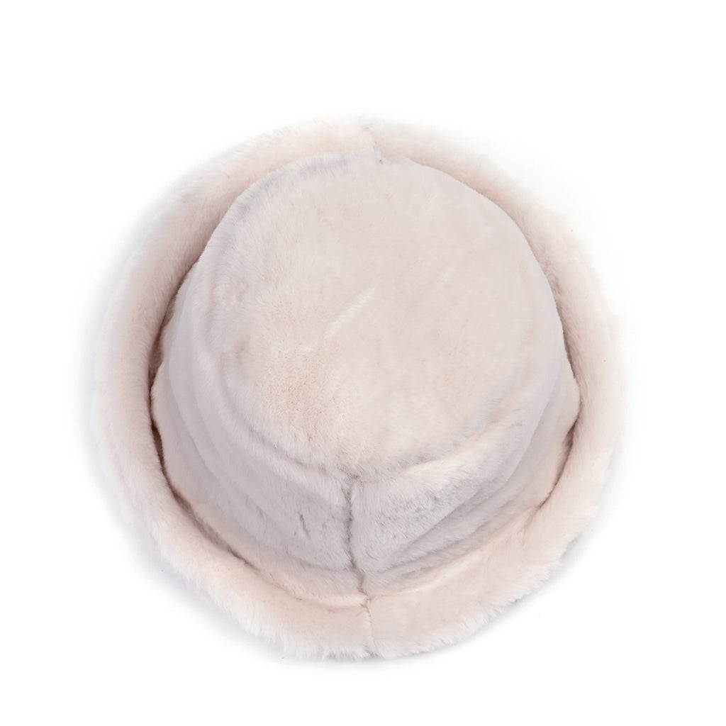 Lightweight and Cozy Faux Fur Bucket Hat (58cm) - White_7846717_3