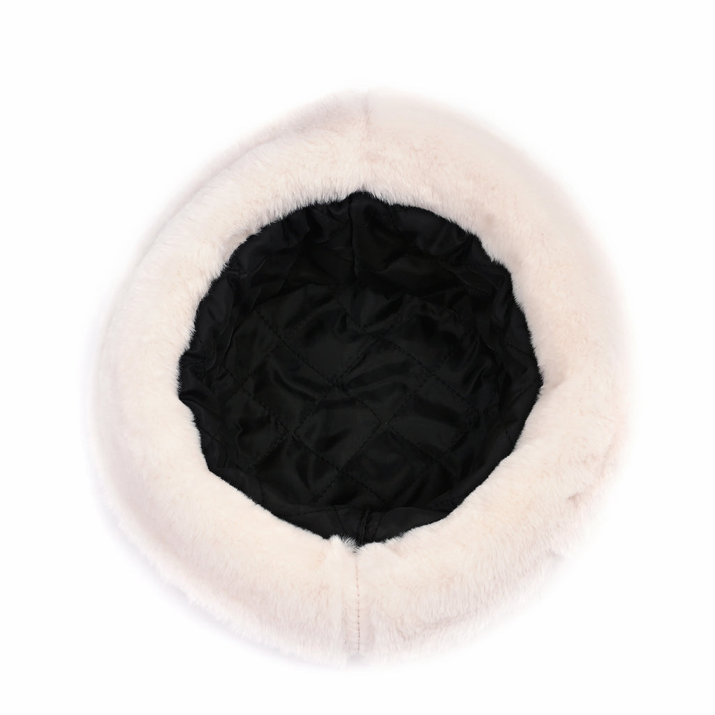 Lightweight and Cozy Faux Fur Bucket Hat (58cm) - White_7846717_4