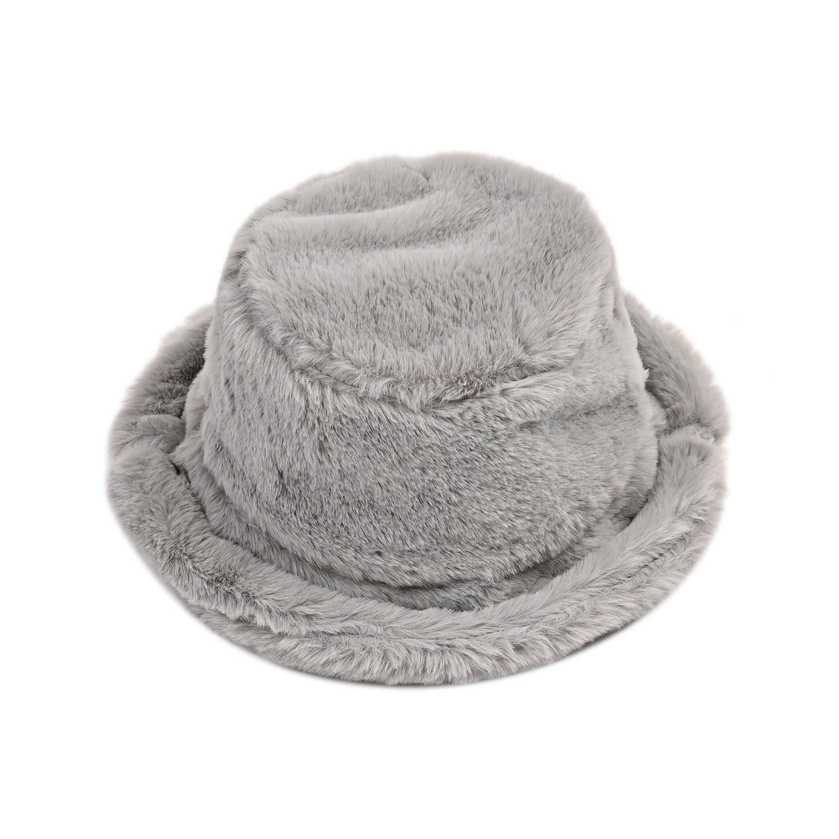 Lightweight and Cozy Faux Fur Bucket Hat (58cm) - Grey V32515731 0