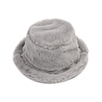 Lightweight and Cozy Faux Fur Bucket Hat (58cm) - Grey_7846718