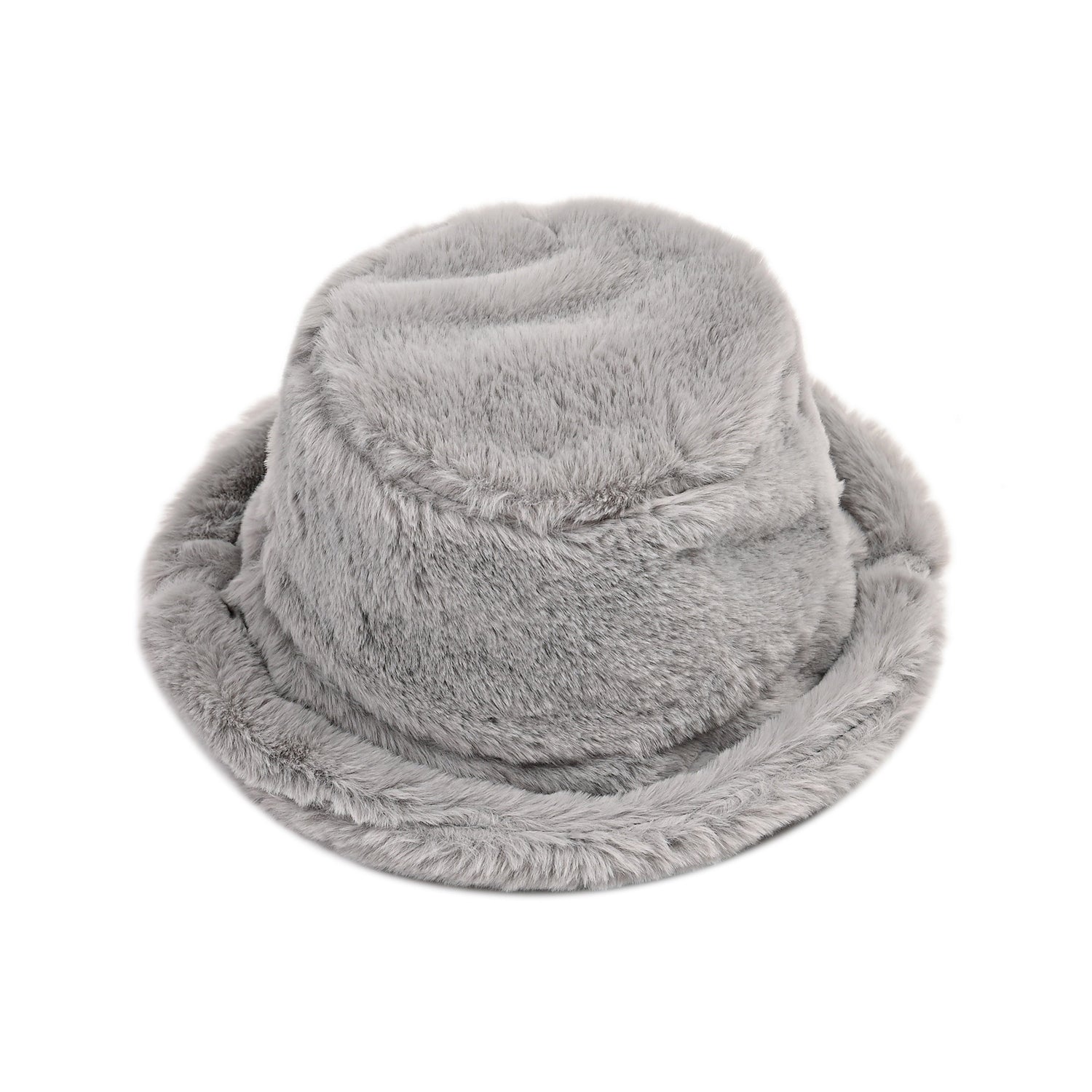 Lightweight and Cozy Faux Fur Bucket Hat (58cm) - Grey V32515731 0