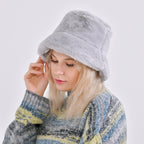 Lightweight and Cozy Faux Fur Bucket Hat (58cm) - Grey_7846718_2