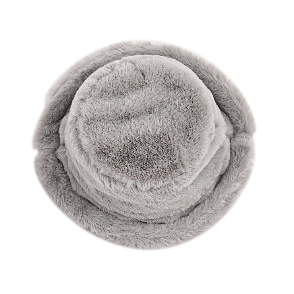 Lightweight and Cozy Faux Fur Bucket Hat (58cm) - Grey_7846718_3