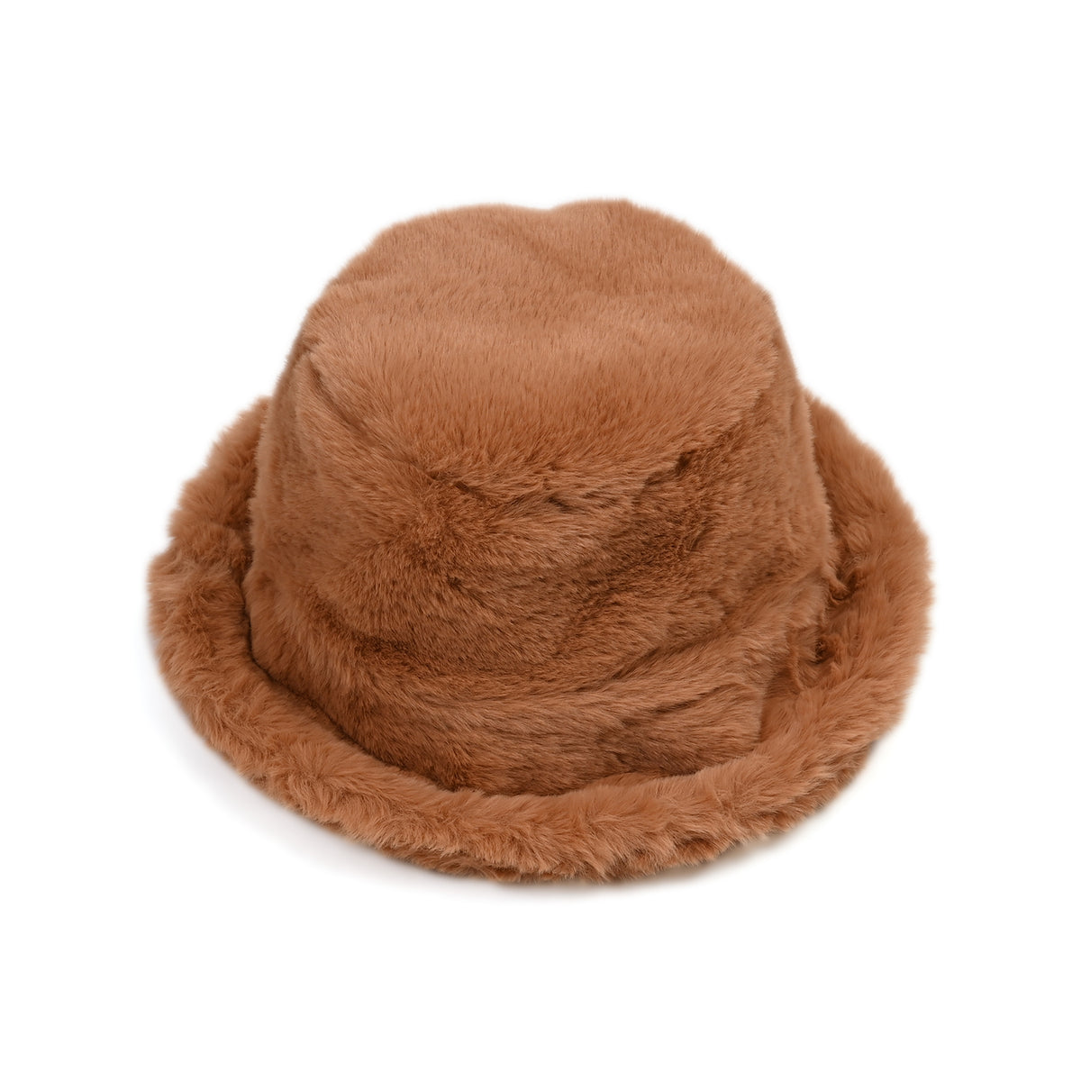 Lightweight and Cozy Faux Fur Bucket Hat (58cm) - Light Brown V32515725 0