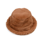 Lightweight and Cozy Faux Fur Bucket Hat (58cm) - Light Brown_7846799