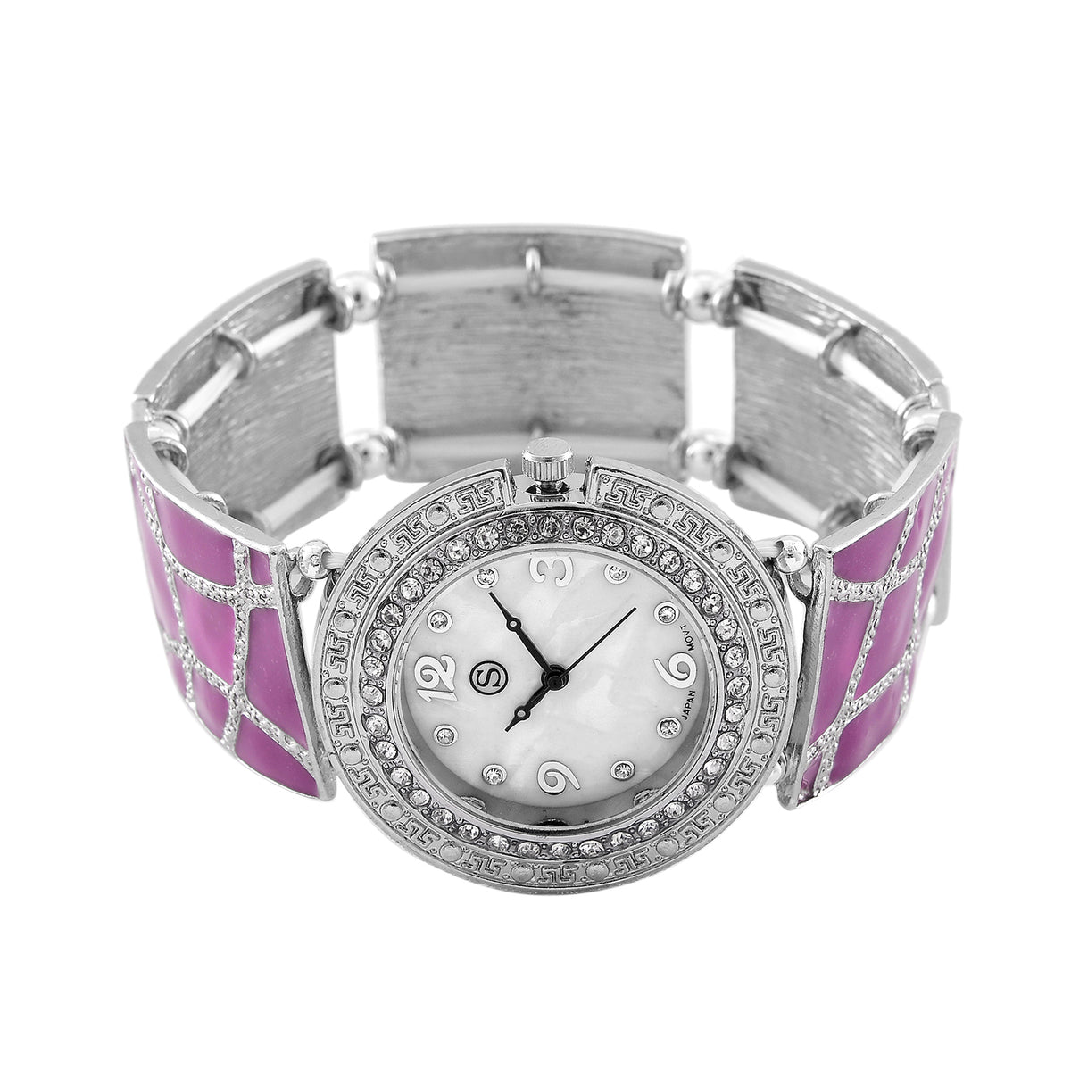 STRADA Japanese Movement Women's Bracelet Watch with Enamel and Crystal Accents 7847622 4
