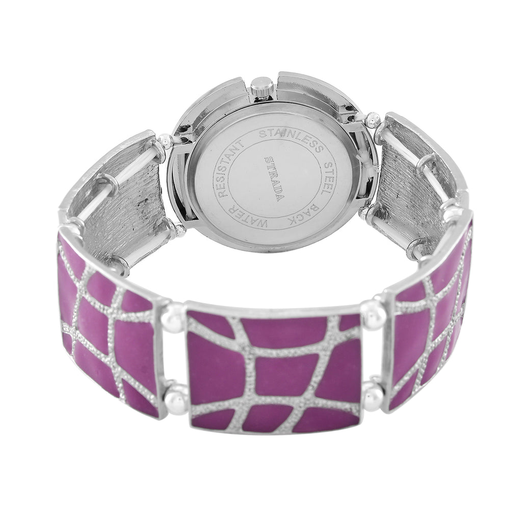 STRADA White Crystal Watch - Purple_7847622_5