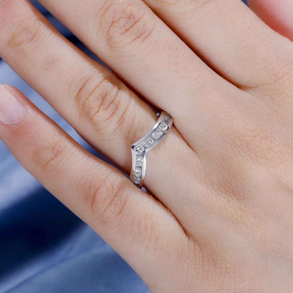 Designer Inspired Moissanite Wishbone Ring in Rhodium Overlay Sterling Silver_7847646_2