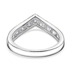 Designer Inspired Moissanite Wishbone Ring in Rhodium Overlay Sterling Silver_7847648_4