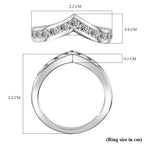 Designer Inspired Moissanite Wishbone Ring in Rhodium Overlay Sterling Silver_7847648_5