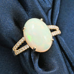 14K Yellow Gold  AAA   Ethiopian Opal ,  White Diamond  I2 Ring 4.80 ct,  Gold Wt. 4.02 Gms  4.800  Ct._7848032_1