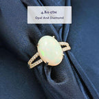 14K Yellow Gold  AAA   Ethiopian Opal ,  White Diamond  I2 Ring 4.80 ct,  Gold Wt. 4.02 Gms  4.800  Ct._7848032_2