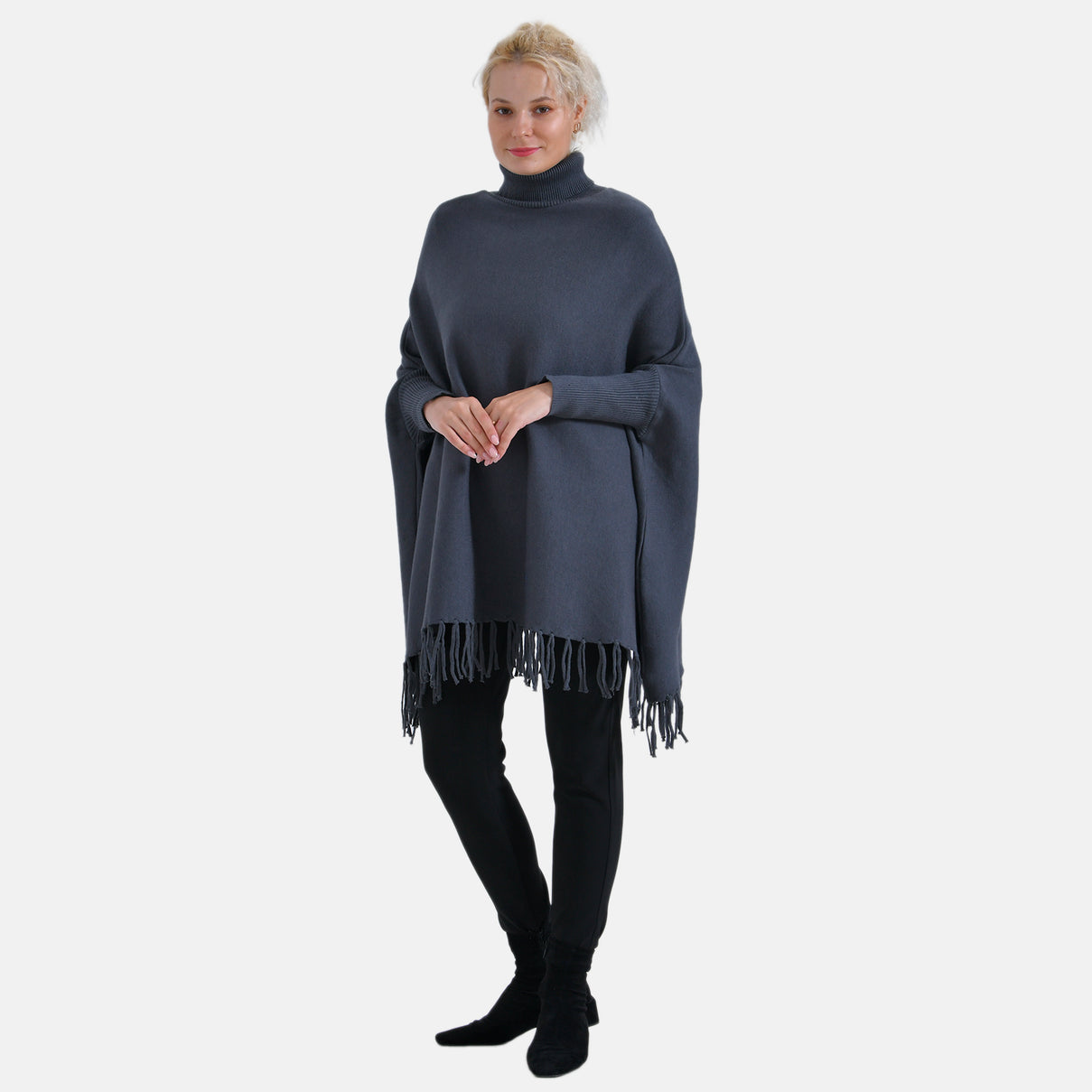 La Marey High Tie Tassel Poncho V32514535 0