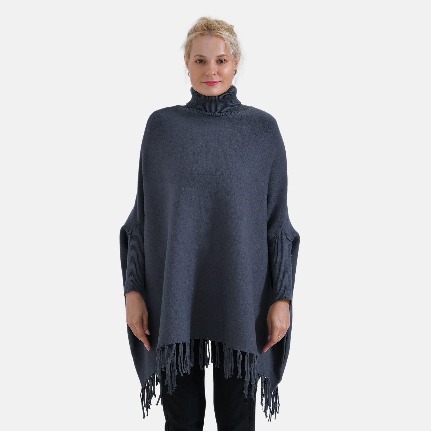 La Marey High Tie Tassel Poncho V32514535 2