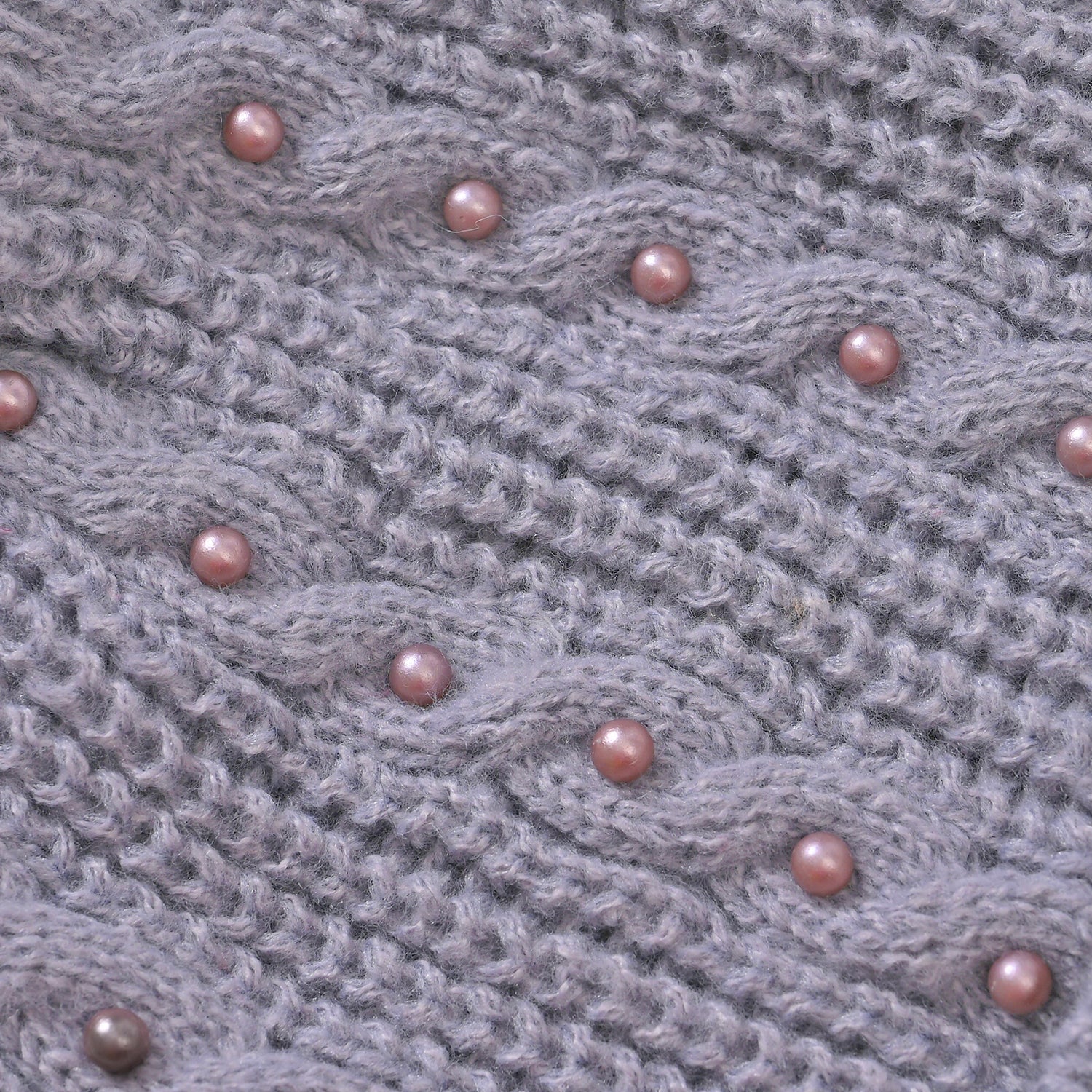 Cuff Beanie with Faux Pearl (22 x 21cm) - Grey V32513046 6
