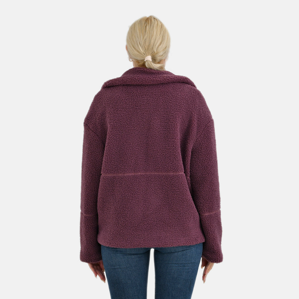 La Marey Borg Jacket with Pockets (Size 16 to 18) - Purple_7850322_1