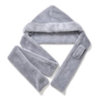 Super Soft Plush Hat and Scarf Set - Grey_7850545_5