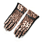 Leopard Print Benie Hat and Gloves Set - Light Brown_7850632_5