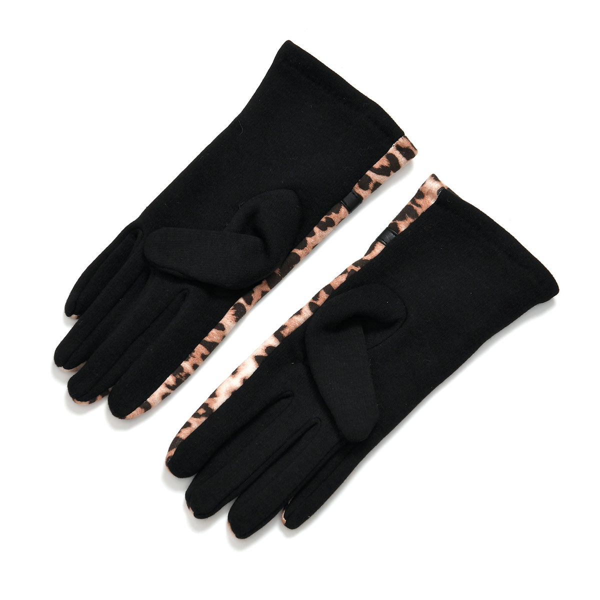 Leopard Print Benie Hat and Gloves Set V32513578 7
