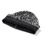 Leopard Print Benie Hat and Gloves Set - Black_7850634_4