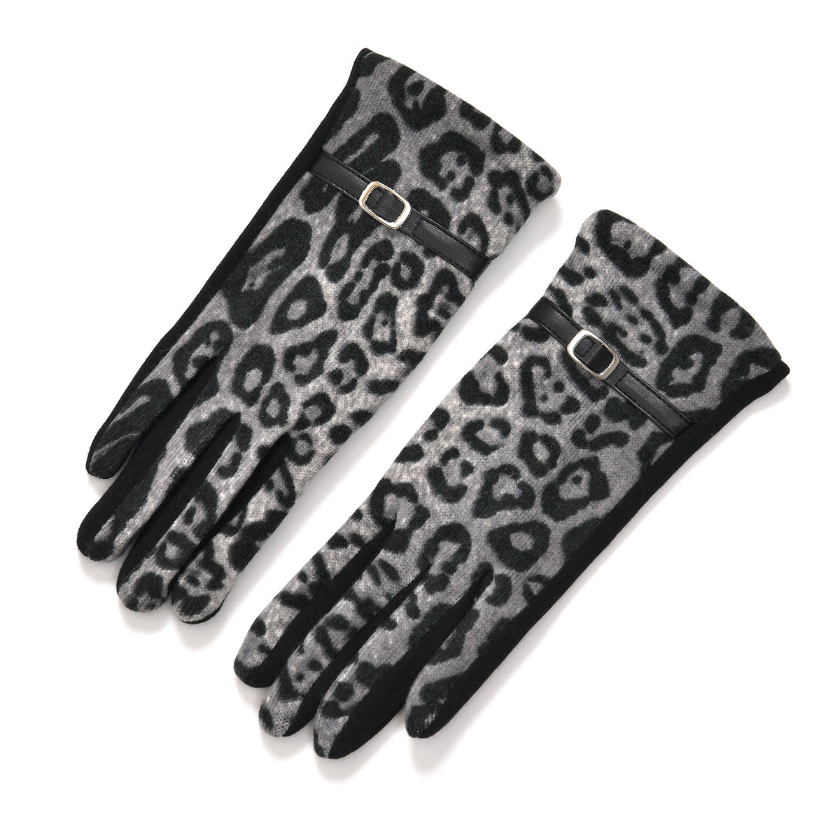 Leopard Print Benie Hat and Gloves Set V32514553 6