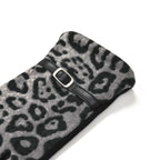 Leopard Print Benie Hat and Gloves Set - Black_7850634_7