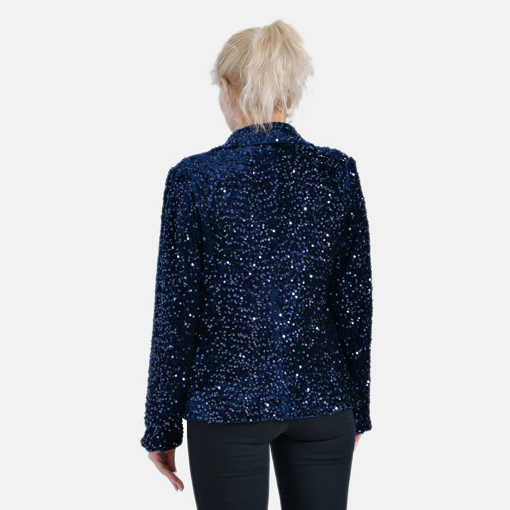 La Marey Sequin Blazer (Size L, 16 to 18) - Navy_7850635_1