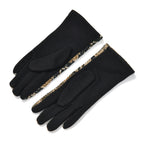 Snake Skin Print Benie Hat and Gloves Set - Brown_7850639_6