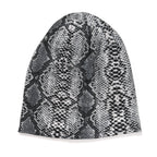 Snake Skin Print Benie Hat and Gloves Set - Grey_7850657_3