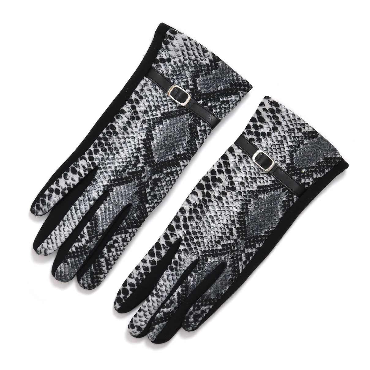 Snake Skin Pattern Beanie and Gloves Set V32514986 6