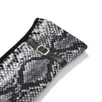 Snake Skin Print Benie Hat and Gloves Set - Grey_7850657_7