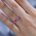 Gemfields Montepuez Ruby ,  White Diamond  Ring in rhodium Sterling Silver 1.09 ct_7851030_2