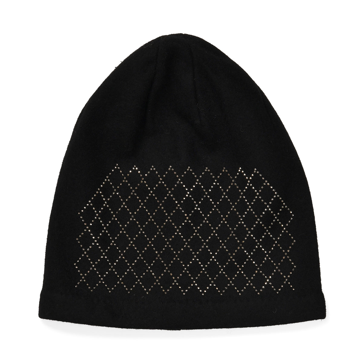 Closeout Deal - 2 Piece Set - Cashmere Diamond Pattern Hat &amp; Gloves - Black V32512814 4